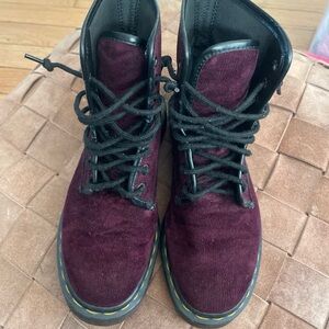 Vintage Dr. Martens 1460 Velvet Boot England Women's Size 6US Purple Doc Martens